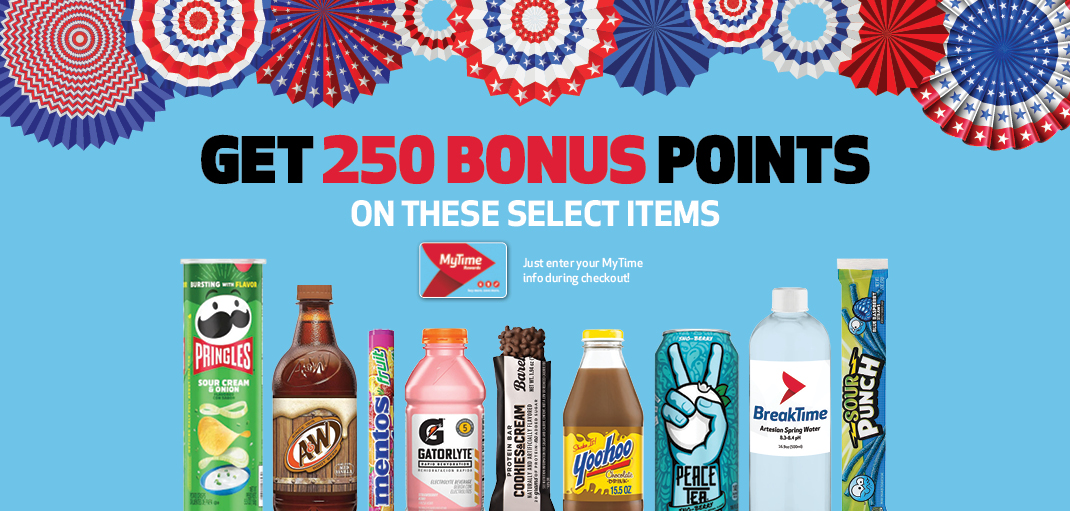 Get 250 Bonus Points on Pringles, A&W, Mentos, Gatorlyte, Barebells, YooHoo, Peace Tea, Break Time water, Sour Punch straws