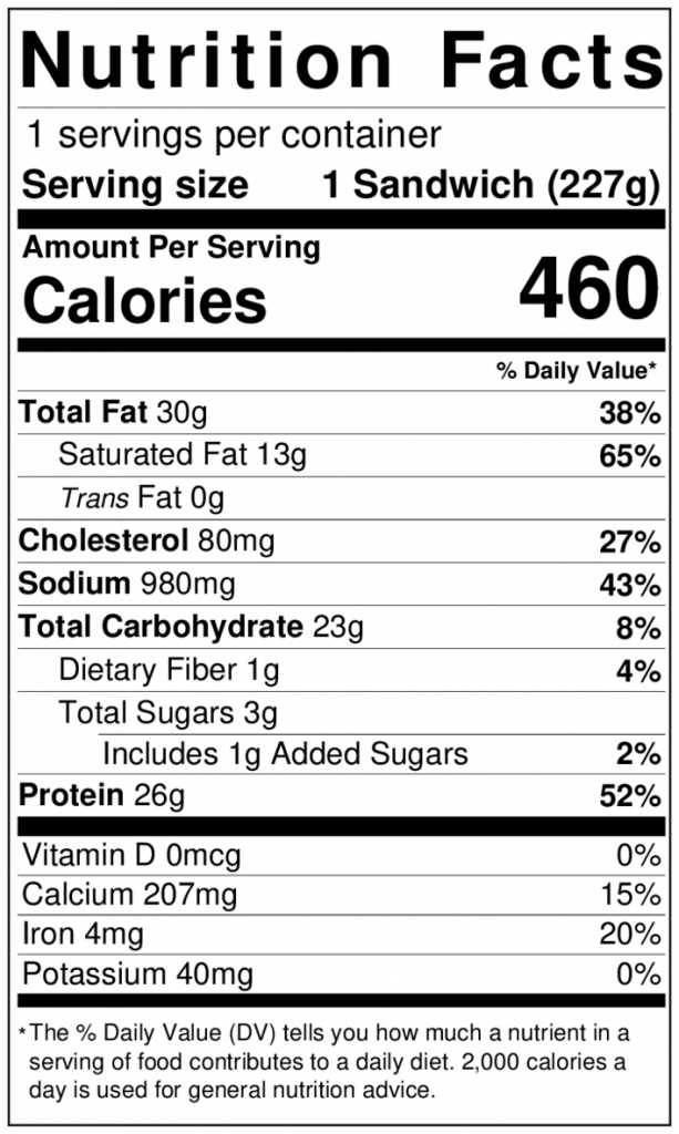 Quarter Pound American Angus Nutrition Facts