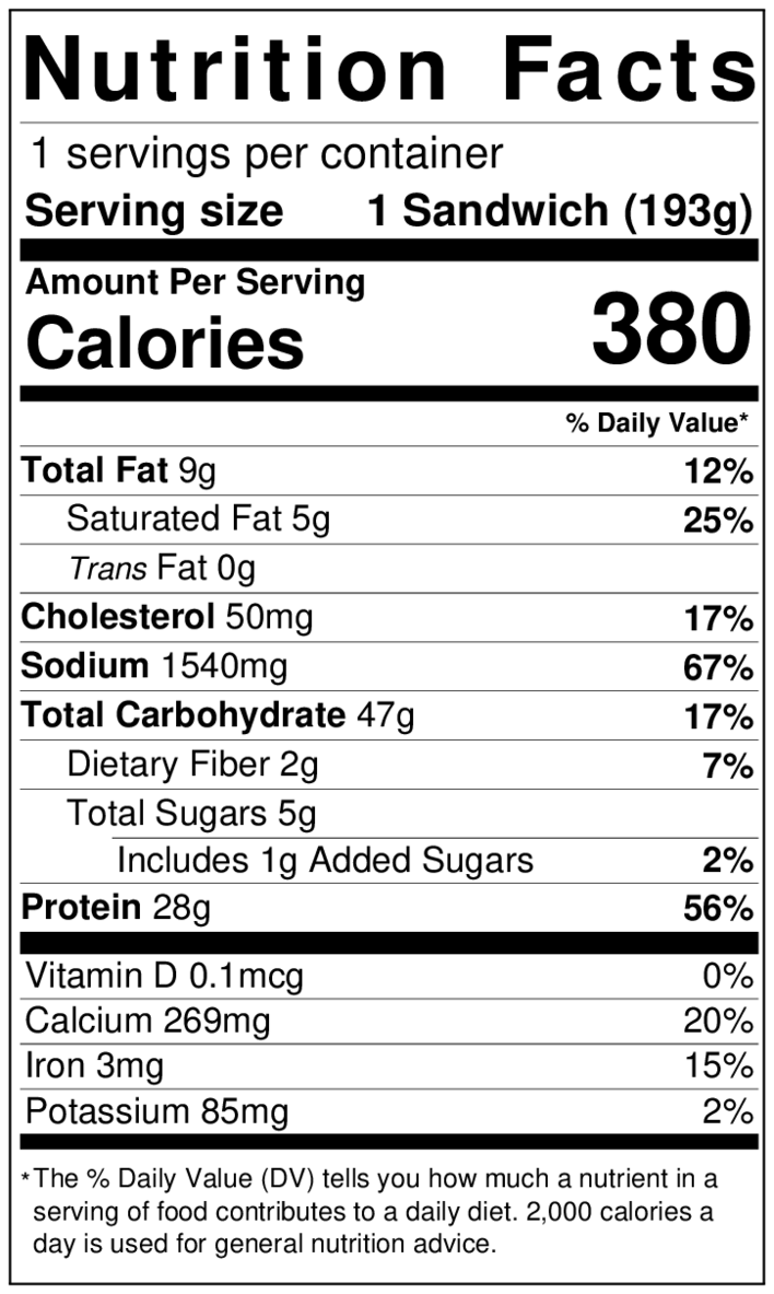 4 Oz Roast Beef Nutrition Facts