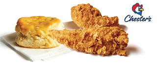 Chester's Chicken. Two tenders. Biscuit.