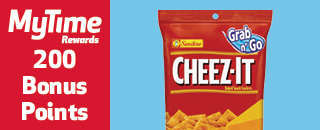 MyTime Rewards – 300 Bonus Points on Cheez-It