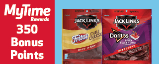 MyTime Rewards – 350 Bonus Points on 2 Jerky Packs (2.65 oz each)