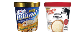 Prairie farms and Hiland pint of ice cream
