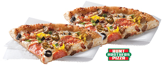 2 Hunt Brothers Pizza slices