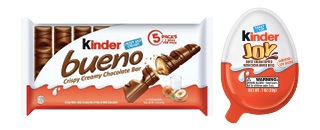 Kinder Bueno & Kinder Joy share size