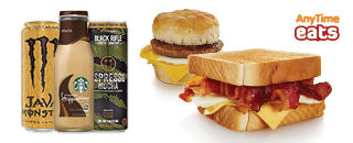 Breakfast sandwich's, Starbucks, Monster Java and Black Rifle