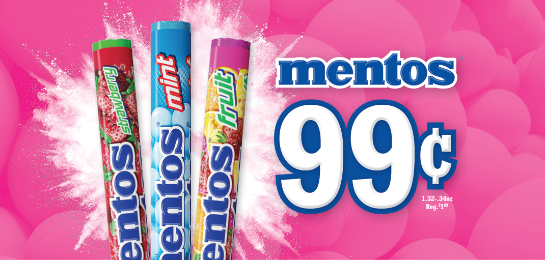 Mentos Rolls 99 cents
