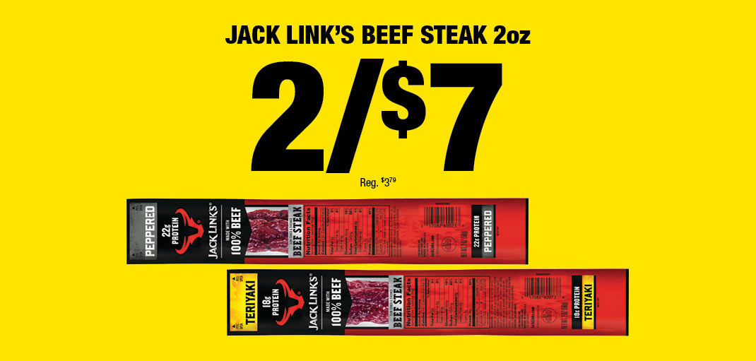 Jack Link's Beef Steaks 2 ounce are 2 for $7