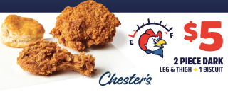 Chicken leg, chicken thigh, biscuit