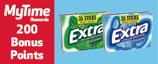 Extra spearmint gum, peppermint gum, 200 bonus points