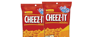 Two bags of Cheez-It Original baked snack crackers, Grab & Go package.