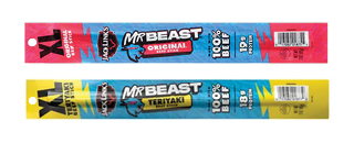 Jack Link's Mr. Beast XL 3ox sticks featuring original and teriyaki flavors